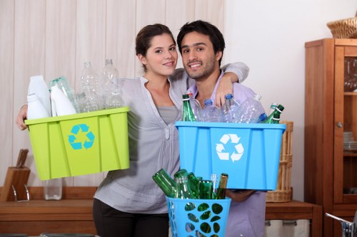 Professional waste clearance team at work